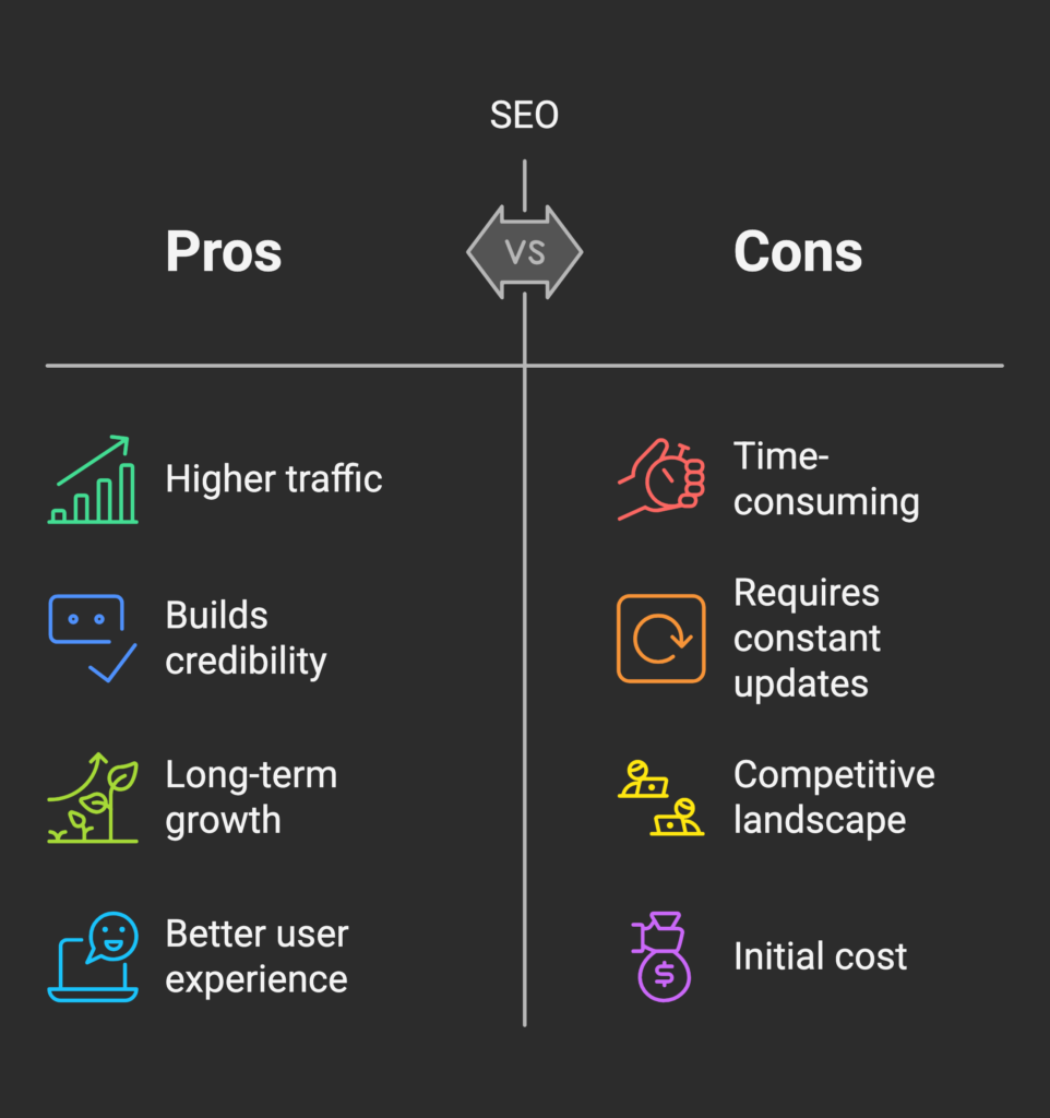 pros and cons of doing seo